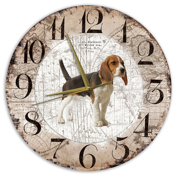 Houten Klok - 30cm - Hond - Beagle