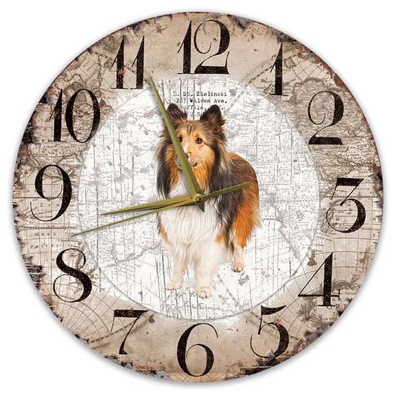 Houten Klok - 30cm - Hond - Collie