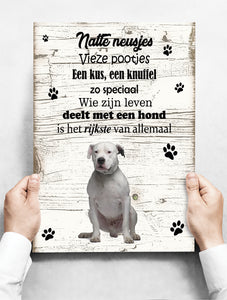 Wandbord hond: Dogo Argentino - 30 x 42 cm