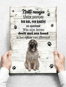 Wandbord hond: Serplanac (Joegoslavische herder) - 30 x 42 cm