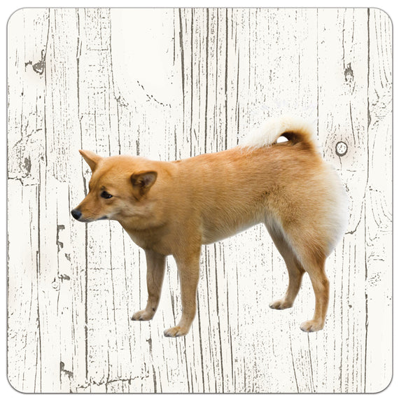 Hond Finse Spits | Houten Onderzetters 6 Stuks