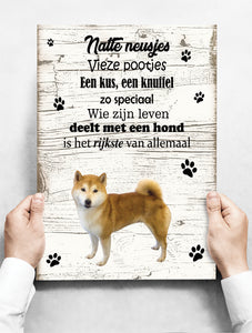 Wandbord hond: Shiba - 30 x 42 cm