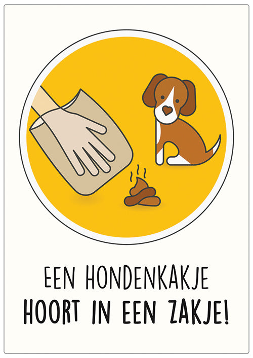 Spreukenbordje: Een hondenkakje hoort in een zakje! Hondenpoep bordje | Houten Tekstbord