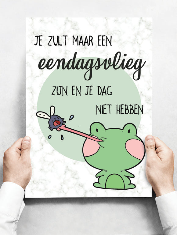 Wandbord: Je zult maar een eendagsvlieg zijn... | 30 x 42 cm